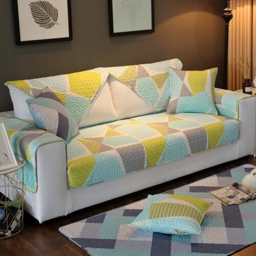 Cotton Sofa Cover Colorful Geometric Sofa Towel cubierta Dirt-proof Sofa Protector Pet Dog Cushion Mat Slipcover 1-3 seater