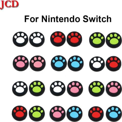 JCD 4pcs Cute Cat Paw Claw Thumb Stick Grip Cap Joystick Cover For Nintendo Switch Lite NS Joy-Con Controller Thumbstick Case