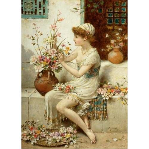 5D FULL Square Diamond Painting Cross Stitch kits image DIY Diamond embroidery woman flowers pattern Diamond mosaic Hand jigsaw