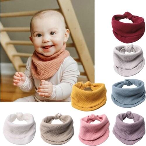 Gauze Baby Bibs Newborn Boys Girls Burp Cloth Bandana Cotton Soft Toddler Scarf Infant Saliva Towel Scarves