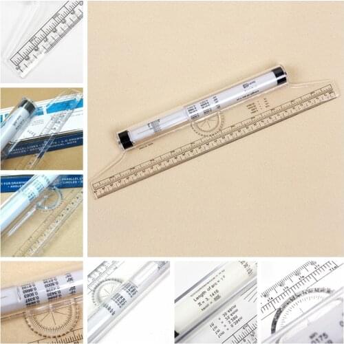 Multi-purpose Clear Metric Parallel Drawing Rolling Ruler measurement tool
