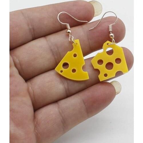 Fashion girl earrings fancy irregular acrylic earrings cheese earrings women asymmetric white lotus root earrings