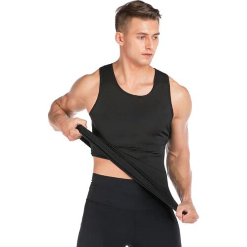 Fashion Men Sauna Vest Sweat Body Shaper Abdomen Waist Sweat Corset Weight Loss Black Shaperwear Size XS-3XL Man Corset Vest