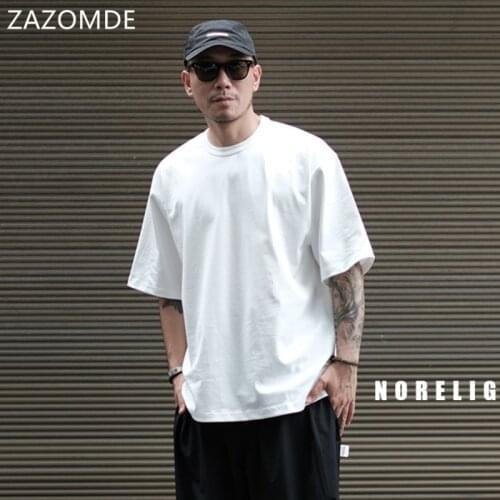 ZAZOMDE hort Sleeve Black White Loose T Shirt MenS 2021 Summer Classic Solid Tshirt Top Tees Casual Clothes Plus OverSize M-5XL
