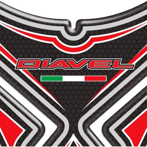 Motorcycle Stickers For Ducati Diavel 1260 S Tank Pad 3D Logo Side Panel Fuel Protector Fairing Emblem