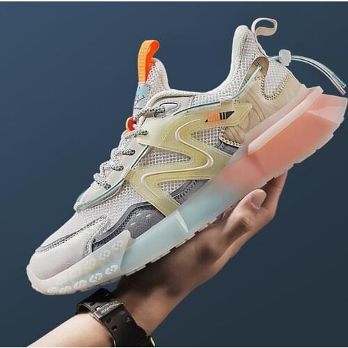 New Men Running Shoes Breathable Mesh Sneakers Rubber No-slip Damping Jogging Shoes Outdoor Reflective Training Shoes Zapatillas