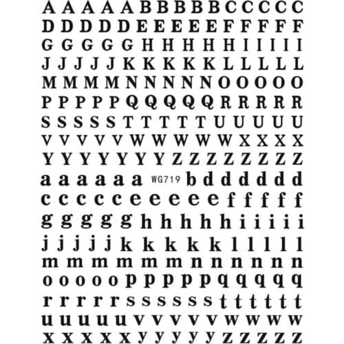 Newest WG719 lettering design 3D nail sticker decal stamping back gule DIY nail decoration tools