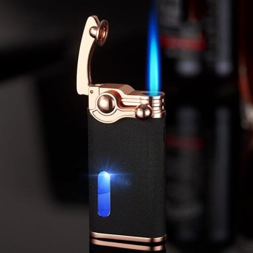 New Rocker Arm Gas Lighter Jet Metal Torch Turbo Lighter Cigarette Cigar Pipe Smoking Lighters Butane Inflated Gadgets for Men