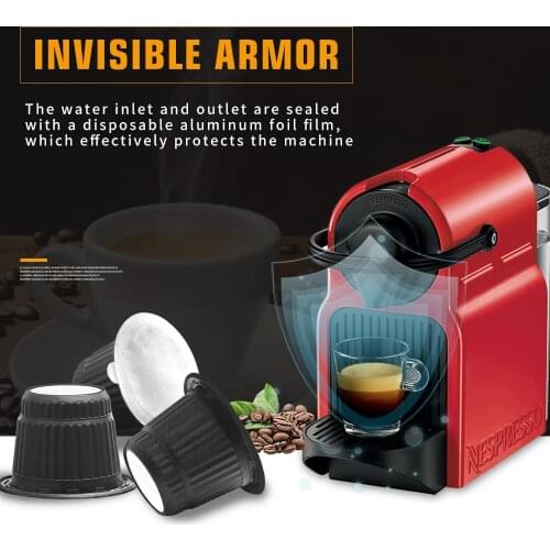 Disposable Empty Coffee Capsule Cups Pods Aluminum Seals Stickers for Nespresso Machines Maker White Color