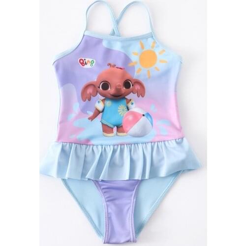 4-6 Years Girls Swimsuit 2021 New One Piece Swimwear Bing Style Childrens Swimwear Unicorn One Piece Swimsuit RT27