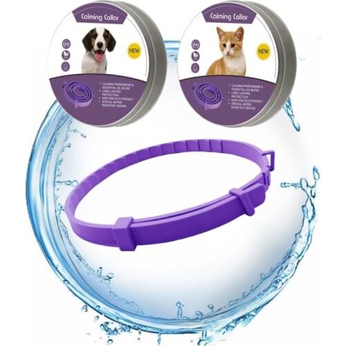 Pet Calming Collar Necklace Anxiety Stress Reduction Pacify Soothing Adjustable Waterproof Cats Dogs Supplies 62/38CM New