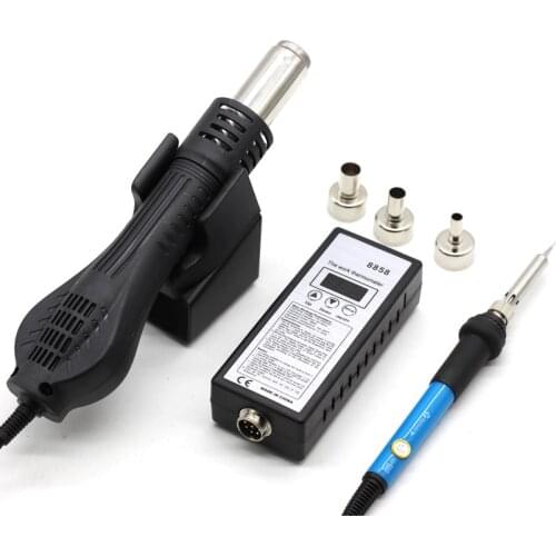 8858 SMD BGA Rework Solder Station Hot Air Blower Heat Gun With 60W Temperature Adjustable Soldering Iron Repair Tool VS 8586