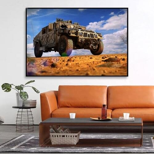 Canvas Posters Print Military Hummeres Big truck Off Road Vehicle Wall Art Painting Decorative Picture Modern Home Decoration HD
