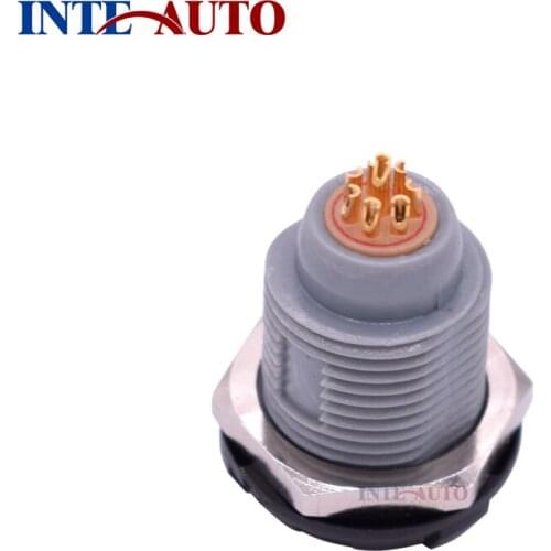 Plastic multi pins medical push pull self-locking circular connector, 8 pins fixed panel mount receptacle P-ZKG.M0.8GL.LG