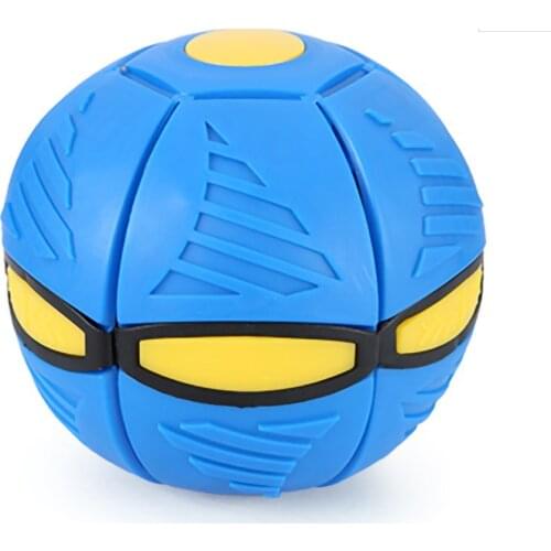 Flat Deformation Ball Flying Saucer Shape Toy Outdoor Bouncing Ball Rebound Bouncing Ball Outdoor Toy Blue