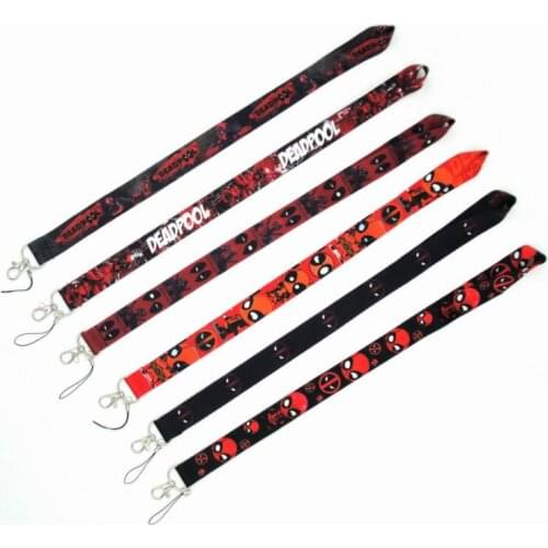 10 pcs cartoon Deadpool lanyard Neck Strap Lanyards Card Holders Bank Neck Strap Card Bus ID Holders Rope Key