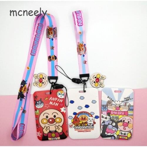 Cartoon Girls ID Credit Card Holder Students Bus Card Case Lanyard Long/telescopic Rope Male Visit Door Identity Cards Cover