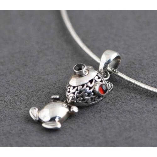 Silver Silde Pendant for Necklace Women Fashion Engraving Cartoon Chain Pendants DIY Accessories Necklace Pendants Jewelry