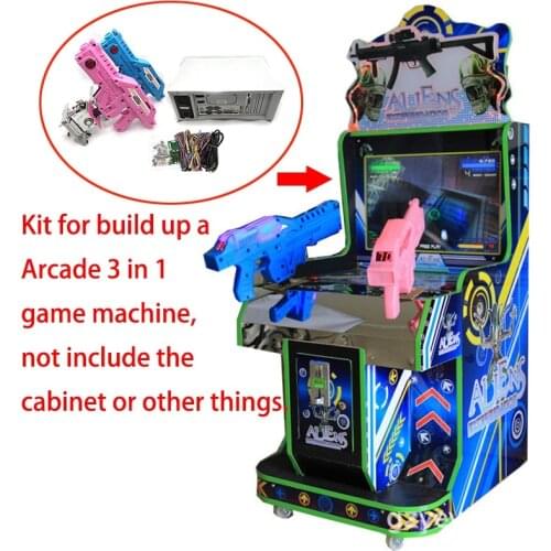 Simulator Coin Pusher Arcade Games Motherboard 3 in 1 Ultra Firepower Guns Shooting kits Aliens/Paradise/The house of Dead