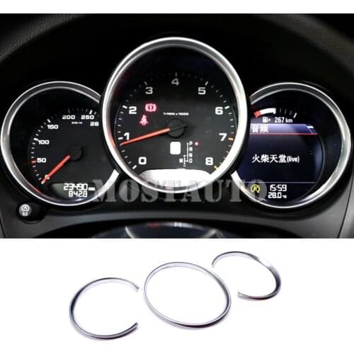 Inner Dashboard Edge Trim Cover For Porsche 718 Boxster Cayman 2013-2018 3pcs Silver/Blue/Red Car Accessories Interior Car Decor