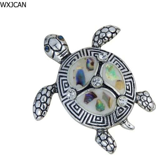 WXJCAN beautiful pattern on back animal tortoise brooch Metal inlay reflectived light resin turtle brooch pendant 35*35mm B5213