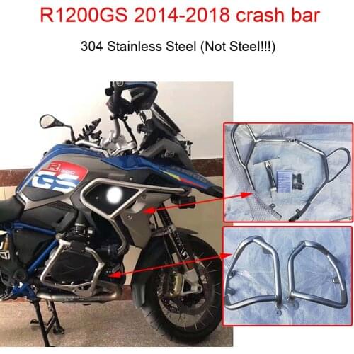 For BMW R1200GS 2018 Upper and Lower Motorcycle Engine Frame Protector Crash Bars Guards Highway Silver 2014 2015 2016 2017