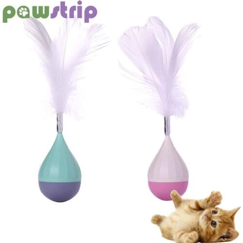 1Pc Funny Cat Toy Feather Tumbler Interactive Toys for Cat Teaser Chasing Throwing Toy Kitten Puppy Play Bite Toys Pet Supplies
