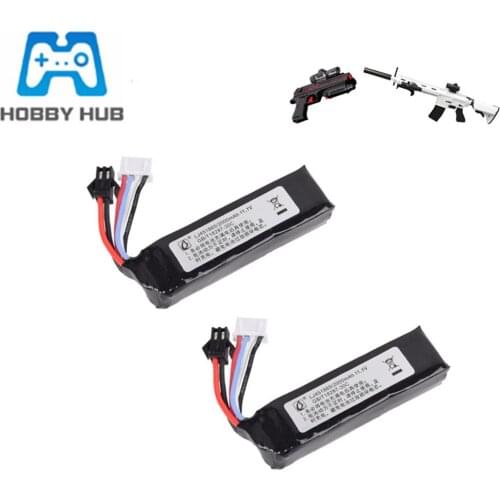 2PCS 11.1v 2000mah 30C 451865 Lipo Battery for Electric Water Guns Battery RC Helicopter 3S Lithium Polymer Battery SM-2P Plug