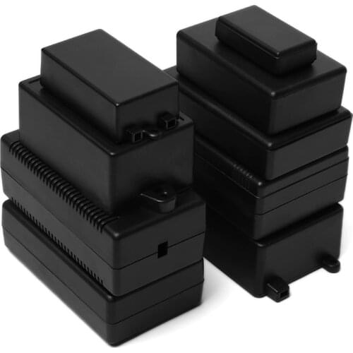 2Pcs ABS Plastic Project Box Waterproof Black DIY Housing Instrument Case Storage Case Enclosure Boxes Electronic Home Supplies