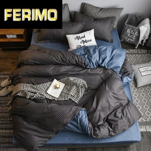 2020 summer bedding set green duvet cover bed set geometric flat sheet reindeer bedclothes 4pcs bed linenset Nordic home textile