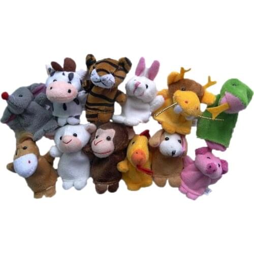 5 Pcs/lot Mini Plush Baby Toy Animal Family Finger Puppets Set Boys Girls Finger Puppets Randomly
