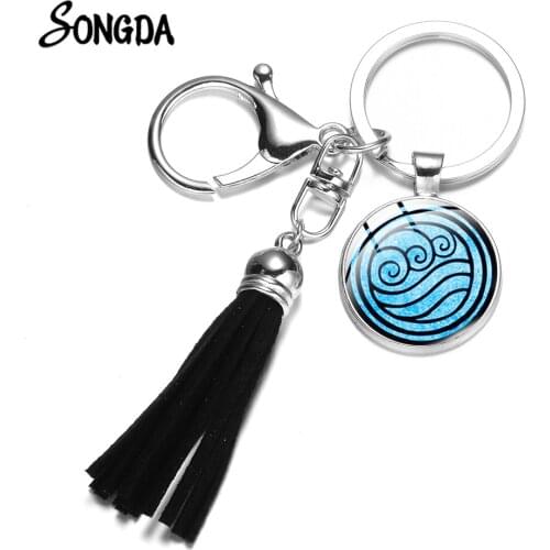 Avatar: The Last Airbender Water Tribe Tassel Keychain Air Nomad Fire And Water Tribe Sign Charm Key Chain Anime Cartoon Jewelry