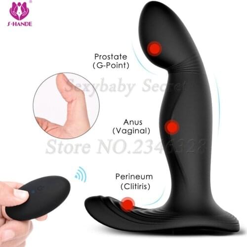 Wireless Remote Control 9 Speeds Vibrating Bullet Male Prostate Massager G Spot Dildo Vibrator Anal Plug Sex Toys for Man Women