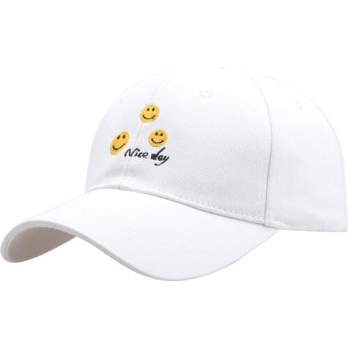 Baseball Caps Smile Face Embroidery Summer Outdoor Sports Adjustable Mens Cap for Women Men Solid Snapback Hat Gorra Hombre