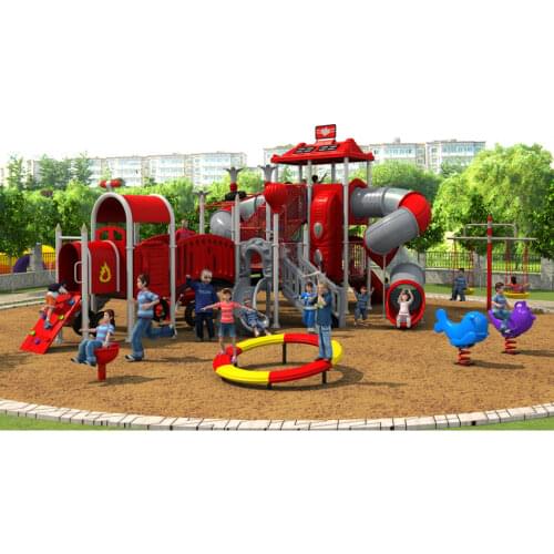 CE,ISO,TUV professional EXPORTED outdoor playground garden slide fire control type amusement play structure YLW-OUT171032
