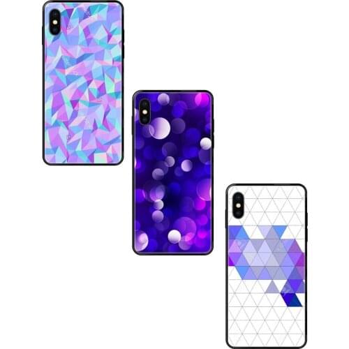 For Huawei Honor 20 20i 20s 10 10i 6A 7A 7X 8C 8X 9 9A 9I 9X Lite Pro Black Soft TPU Cell Cover Case Violet Geometric Famous