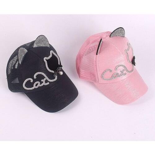 New Childrens Hat Cartoon Ear Mesh Baseball Caps Baby Boys And Girls Summer Shade Breathable Kids Sun Protection Hats