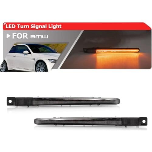 Smoked Dynamic Blinker Amber Led Side Marker Light Turn Signal Lamp For BMW 3-Series M3 E90 E90N E92 E92N E93 E93N 2007-2013
