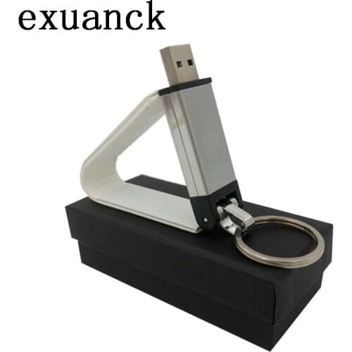 Exuanck custom print logo usb 2.0 stick leather usb + paper box 4-32GB usb flash drive pen disk photography gift pen drive 64GB