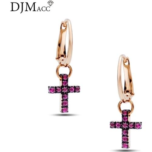 Classic Cross style Earring White Green Blue Red 4 Kinds of Color Crystal Drop earrings For Women Fashion Jewelry(DJ1189)