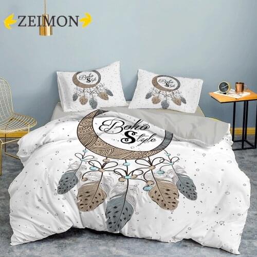 ZEIMON 3D Bedding Set Bohemian Dream Catcher Single Double Size Lightweight Polyester Duvet Cover with Pillowcase 2/3Pcs