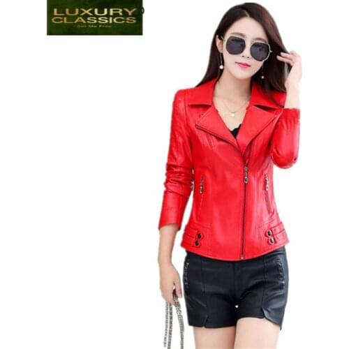 Leather Womens Jackets PU 2021 Newest Fashion Elegant Spring Autumn Jacket Large Size of Ladies Clothing 6XL Coat LWL462