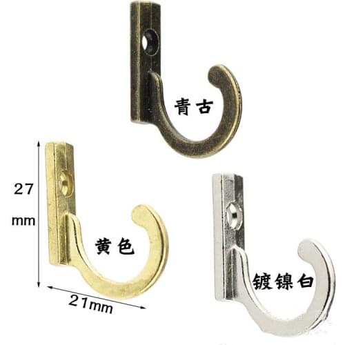 1/5/10PCS Small Antique Hooks Wall Hanger Curved Buckle Horn Lock Clasp Hook for Wooden Jewelry Box Furniture Hardware