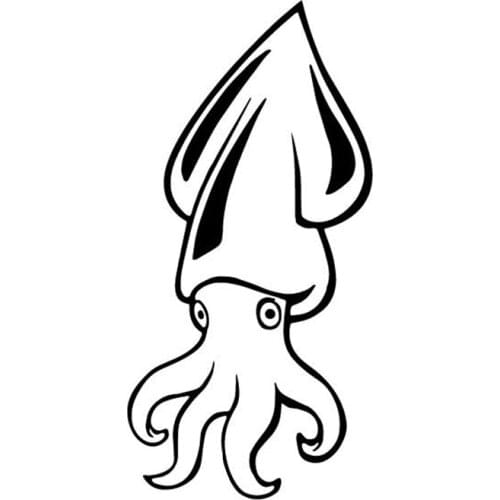 LLY-0113 Squid Pattern Cars Stickers Personalized Body Fashion Decoration PVC Waterproof Sunscreen Fun Shape Auto Decals Decor