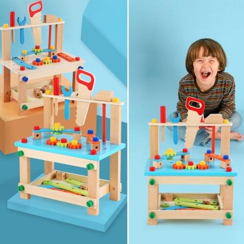 Simulation DIY Preschool Wooden Assembling Chair Montessori Baby Educational Toy Assembled Model Building Kits Tool
