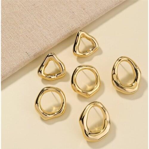 Valentines Day Fashion Metal Stud Earrings Irregular Exaggerated Temperament Jewelry Woman Creative Simple Gift