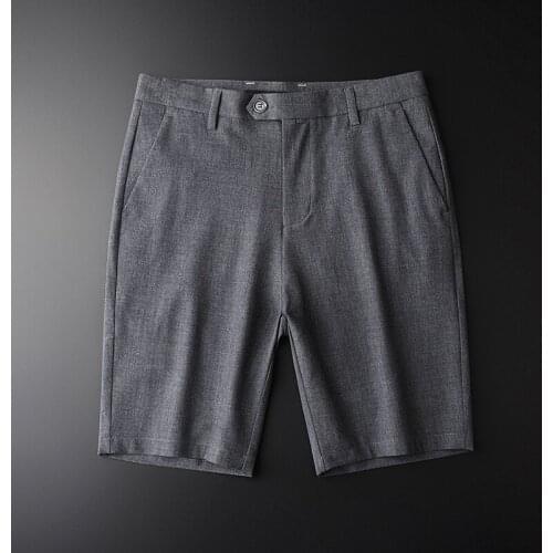 Soft Comfortable Grey Casual Hight Quality Summer Thin Slim Fashion Tide Short Men Clothing H-K18126