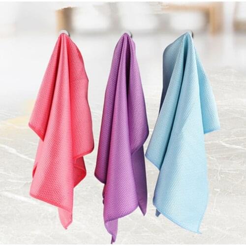 Fish Scale Microfiber Polishing Cleaning Cloth 5/10pcs Soft Microfiber Cleaning Towel Absorbable Glass Kitchen STTA889
