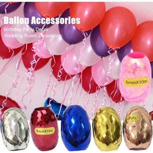 New Sale 3Pcs 10mx5mm Creative Happy Birthday Laser Balloon Ribbon Wedding Birthday Party Supplies Cake Packing Craft Favour