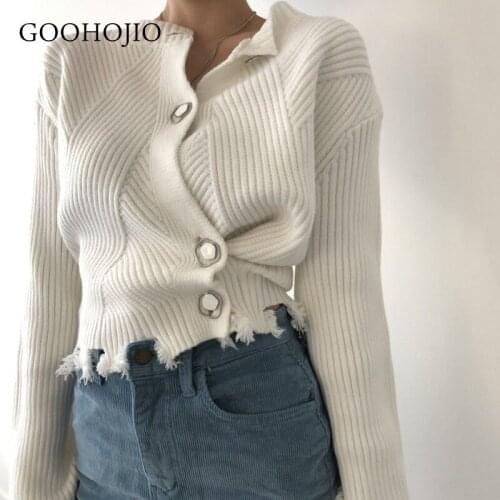 GOOHOJIO 2021 New Spring and Autumn Fashionable Sweater Women Temperament Advanced Cardigan for Women Vintage Chic Women Sweater